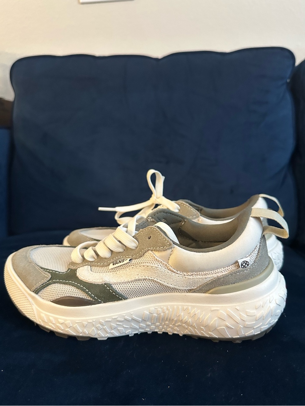Vans Beige, Olive & White Sneaker